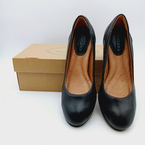 Montana Artisan Crafted Leather Pumps Size 7.5 M Black Slip On Comfort